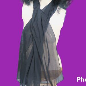 Silky hair scarf scarves wrap neck light weight in black size one size fits all.